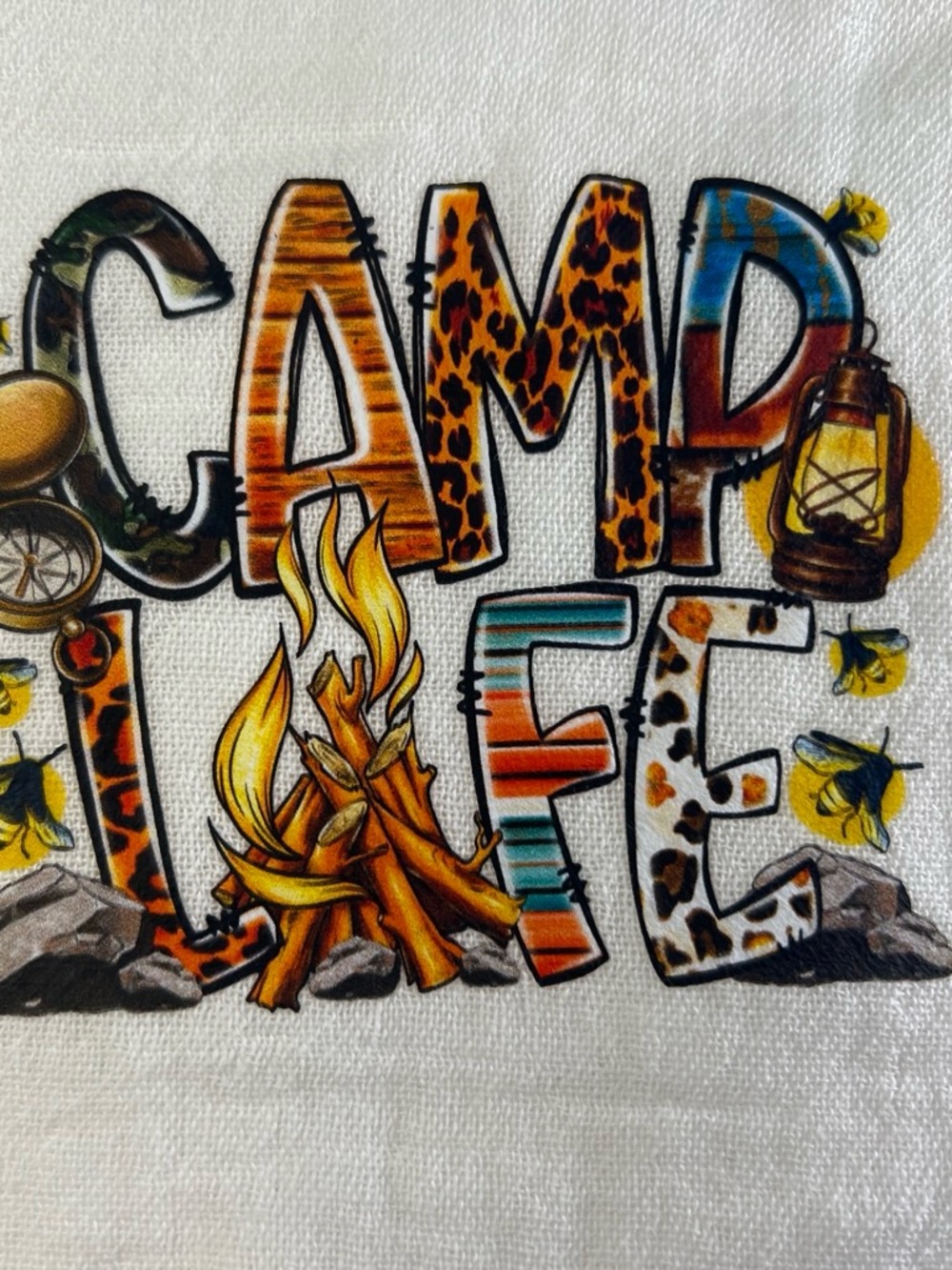 Camp Life Kitchen Towel Camping Camper Outdoor Adventure Decorative Dish Towel